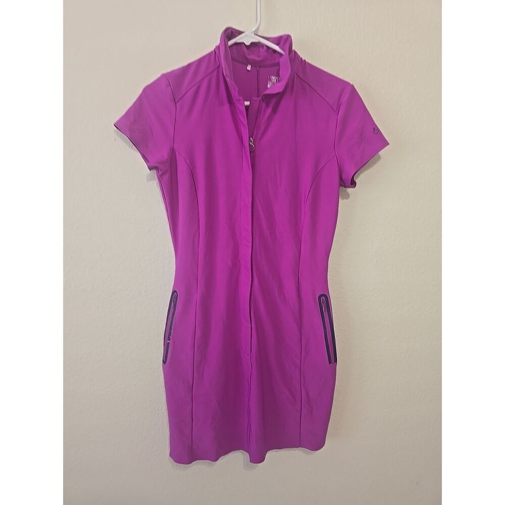 Nike Golf Tour Performance DRI-FIT Small Purple Short Sleeve Athletic Dress